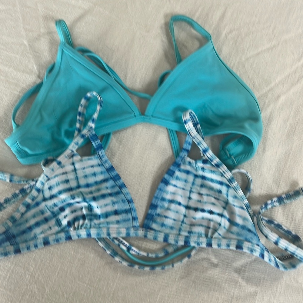 2 small Jolyn Triangle tie back tops